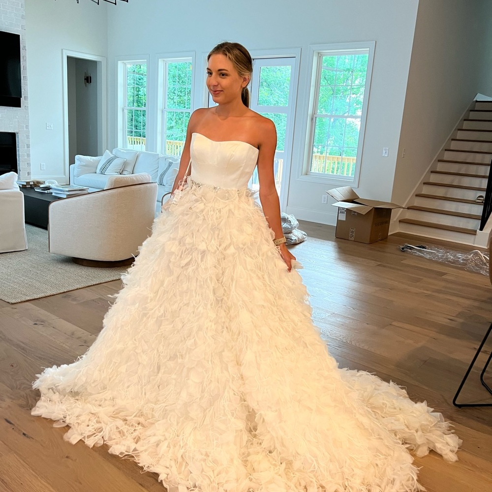 Sherri Hill Ivory Bridal Gown with Embellished Waist